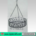 Popular Matt Black Round Hanging Metal Pot Rack with 8 Hooks